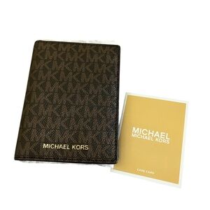 Michael Kors Brown Logo Unisex Passport/Card Holder - NWT